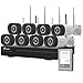 NIVIAN Kit Videosorveglianza WiFi Professionale 2K con 8 Telecamere IP, NVR 16 Canali, Immagini Super HD, IA Rilevamento Umano, Visione Notturna, Audio, HDMI, App EseeCloud, Registrazione 24/7 HDD