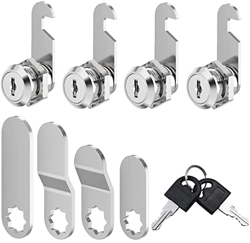 VOCIBO Briefkastenschloss 16 Mm – 4 Schlüssel, 5 Schlossplatten, 18 Mm Durchmesser, Für Schubladen & Schränke