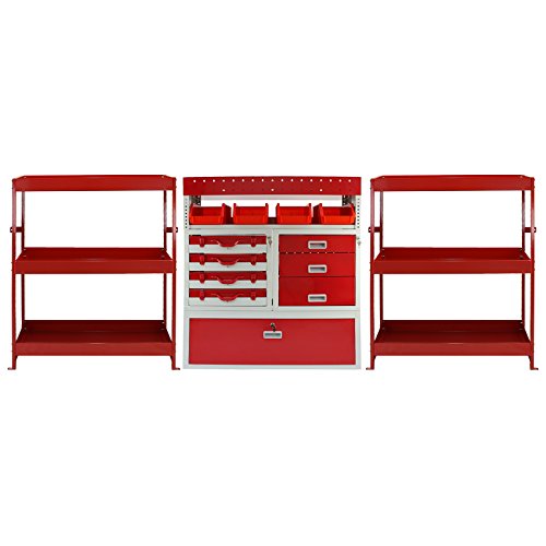 Monster Racking Flame Metal Van Racking Tool Storage Units Shelves Red, Steel Shelving Bays & Drawers