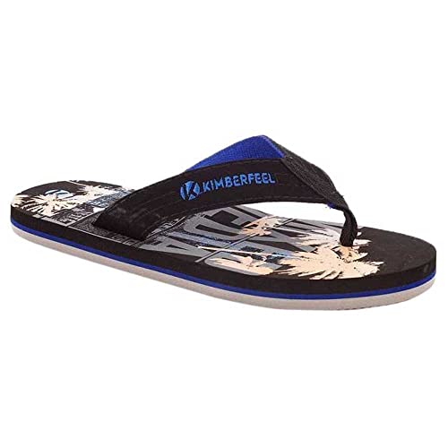 KIMBERFEEL Biarritz Herren-Flip-Flops, Schwarz, 42 EU
