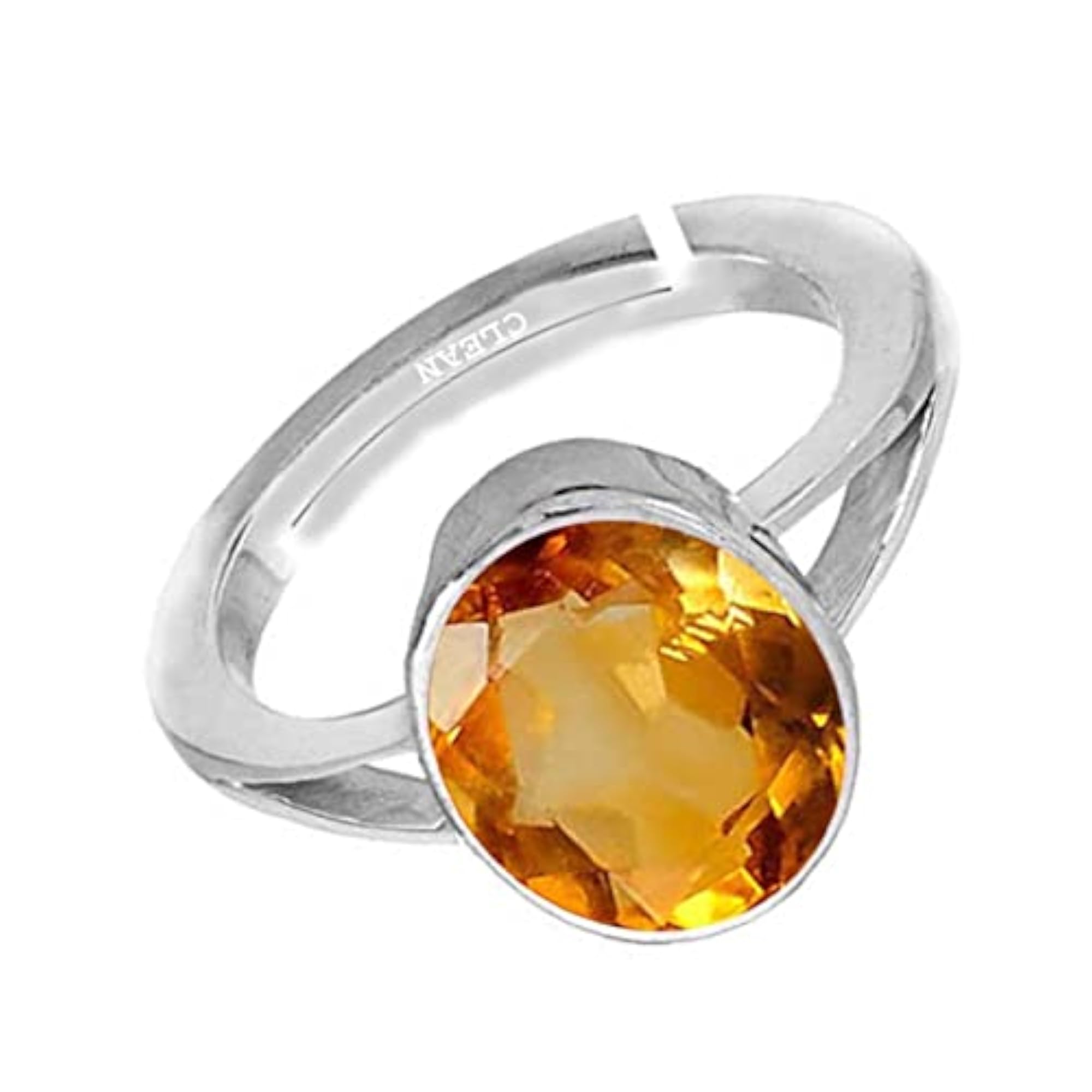 Women's Citrine Adjustable Ring, Certified Natural Gemstone