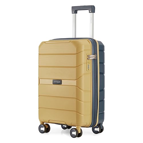Image of Provogue Cascade Hard-Sided PP 55 Cm Suitcase /Cabin Trolley Bag Small| Expandable Space with 8 Wheels Trolley Bags for Travel |Combination Lock|5 Year Warranty (Golden Yellow /Blue Berry)