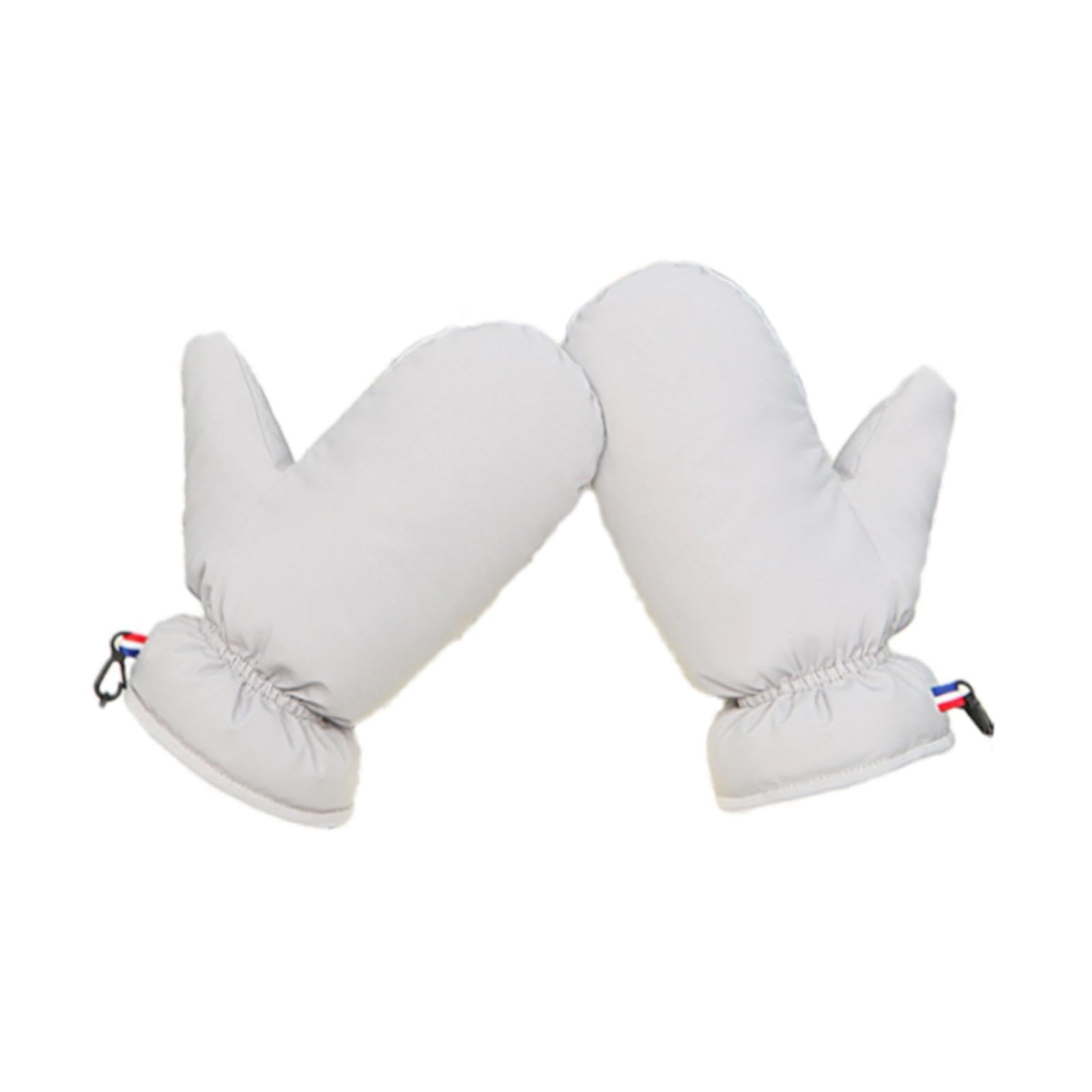 Colaxi Down Mittens Winter Snow Mittens Lightweight Warm Thermal Insulated Ski Gloves Cold Weather Gloves for Running Driving Biking, Grey