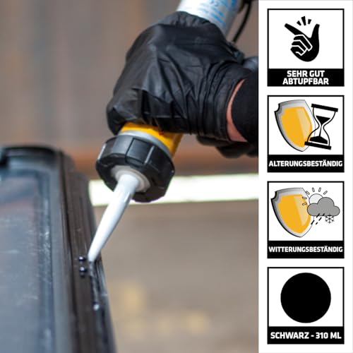 SIKA - Butyldichtstoff - SikaLastomer-514 schwarz - abtupfbare Dichtmasse für wiederlösbare Abdichtungen - dauerklebrig und elastisch - 310 ml