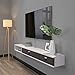 Pmnianhua Floating TV Stand with Doors,47''Wall Mounted TV Cabinet, Floating Media Console,Wall TV Console,Under TV Entertainment Shelf with Storage for Bedroom Living Room(Grayish-White)
