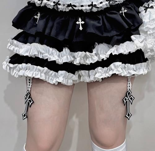 Y2K Lolita Skirts Jirai Kei Fashion Kawaii Cake Miniskirt Cutecore High Waisted Goth Ruffle A Line Skirt3