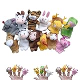 12 Stück Fingerpuppen Für Kinder, Mini Plüsch Tier Fingerpuppen Set Für Eltern-Kind Interaktion, Geschichtenerzählen Und Vorschulbildung