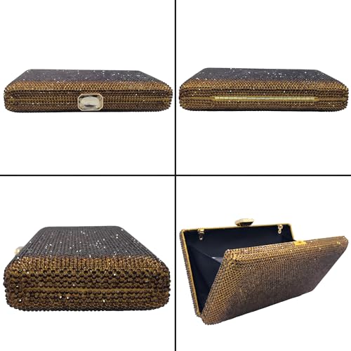 Image of Boutique De FGG Crystal Evening Bags for Women Formal Party Box Clutch Wedding Rhinestone Handbags Bridal Clutch Purse,Mini