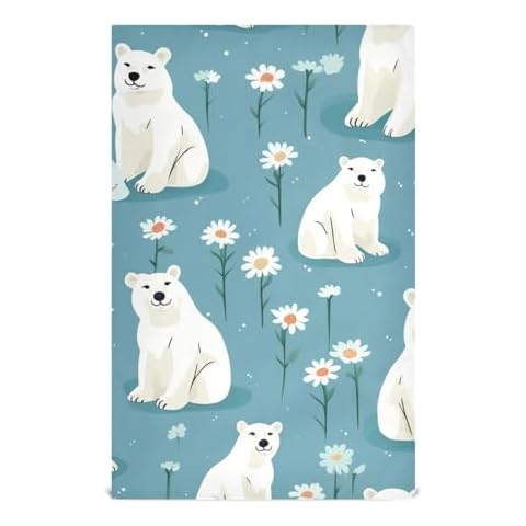 RPLIFE Polar Bears Decorative Kitchen Hand Towels Cover