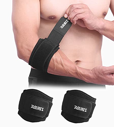 Vintree 2X Codera de Tenista Abrazadera para Soporte Deportivo del Brazo de Golfistas y Tenistas Almohadilla de Compresión EVA para Protección del Antebrazo Ajustable y Liviana Cinta de Codo Tenista Cover