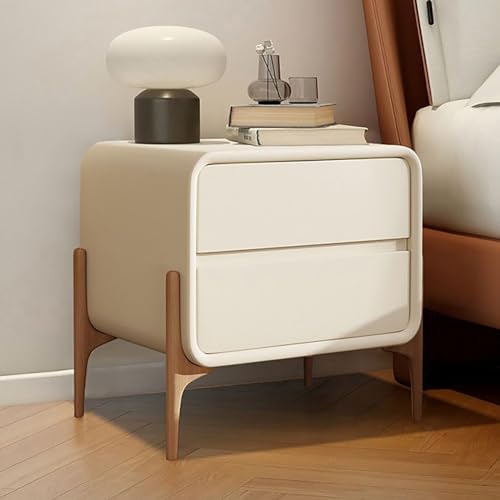 Table de chevet moderne blanche en bois avec tiroirs de rangement