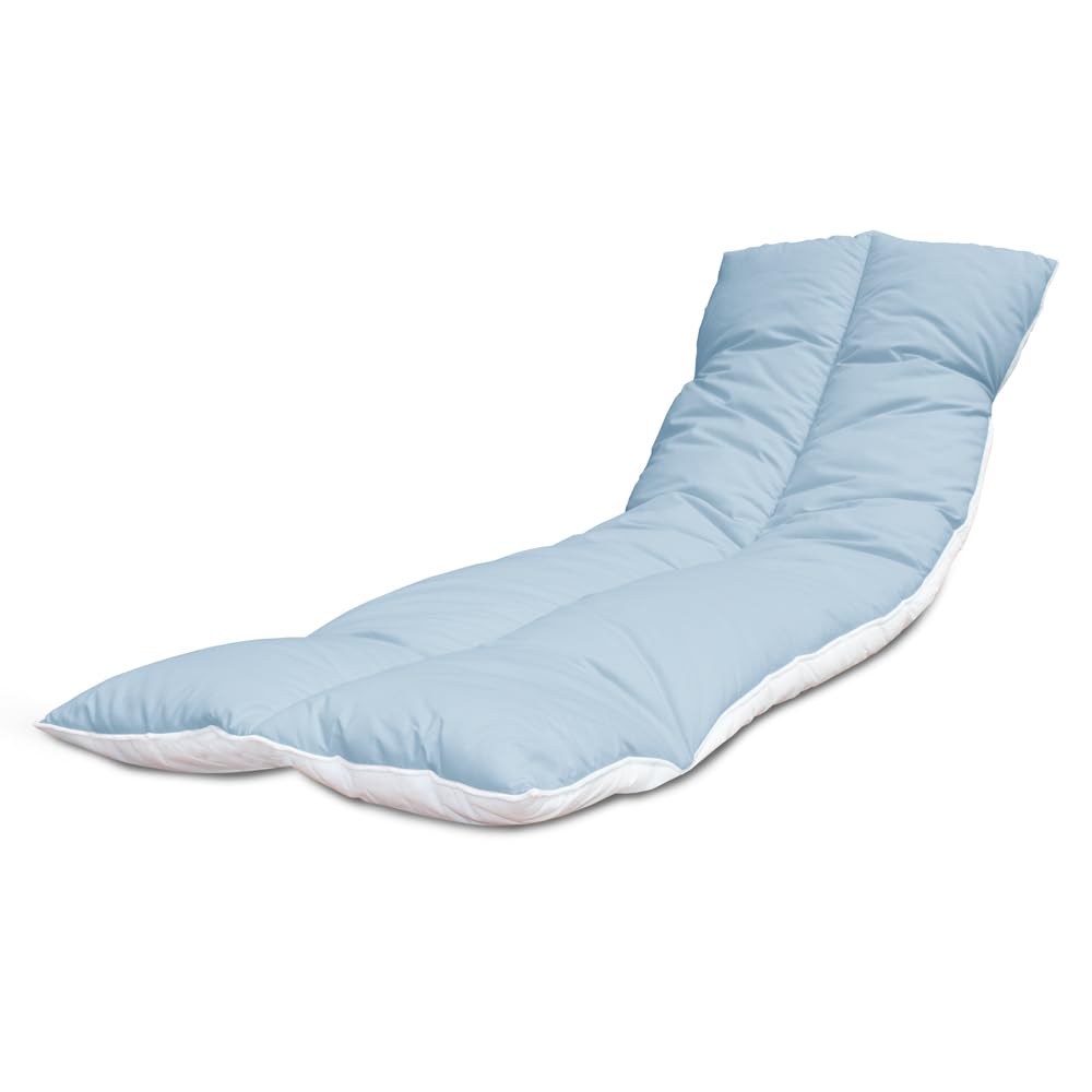Lancashire Bedding Sun Lounger Cushion 190x60 cm Polycotton Comfy Recliner Garden Chair Pad with Elasticated Straps, Durable Outdoor Sunbed Replacement Cushion (Sky Blue, Pack of 1) โ image 1