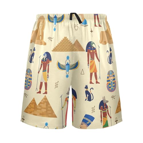 susiyo Egyptian Gods Pyramid Men's Pajama Shorts Soft Comfy Pajama Bottoms Lounge Sleep Shorts Sleepwear with Pockets2