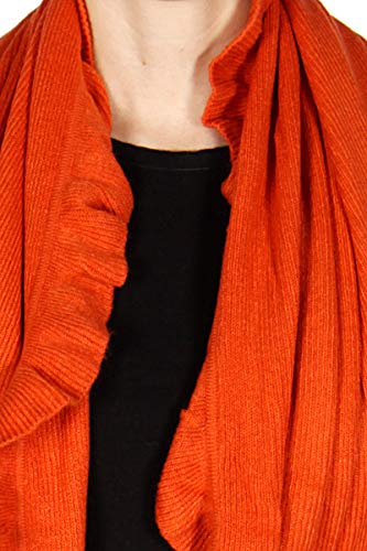 SERENITA Wrap Ruffle, Ruffle Scarf for Women, Trendy Ruffle Trimmed Knit Scarf Fall and Winter Shawl3