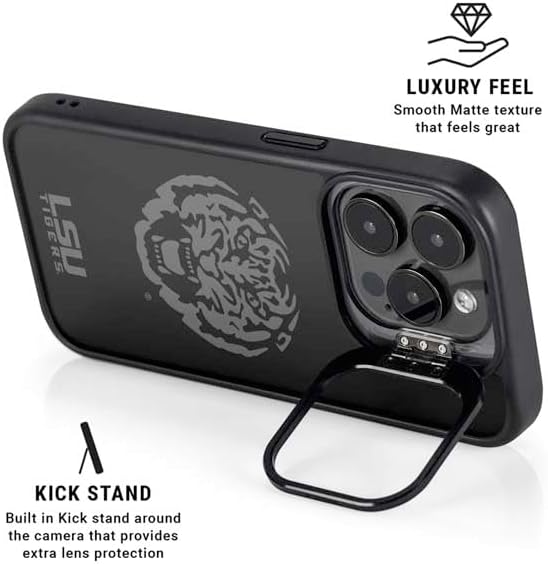 Skinit Kickstand Phone Case Compatible with iPhone 16 Pro Max - Officially Licensed LSU Geaux Tigers Design
