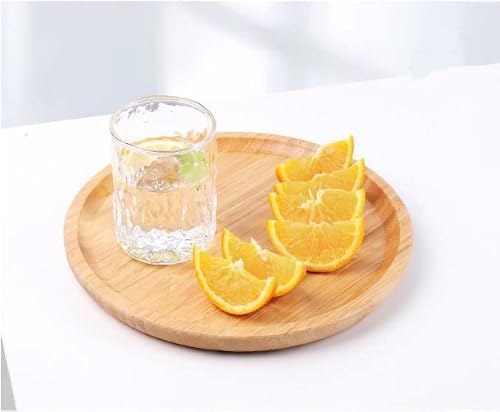 Round Bamboo Tray - Wooden Serving Platter, Charcuterie Board, Decorative Tray for Kitchen & Coffee Table (20 x 20 x 2 cm) - Image 7