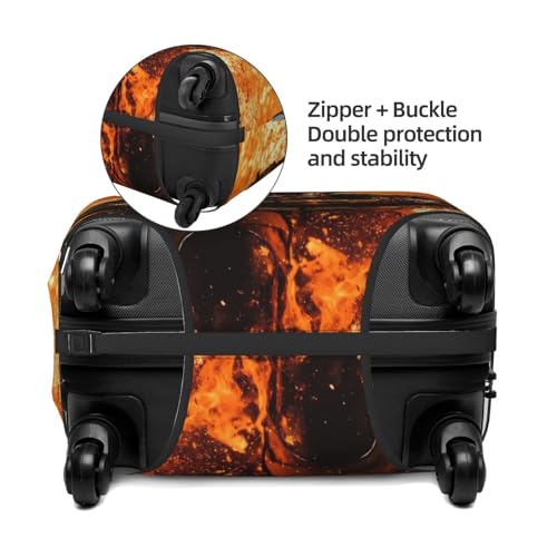 Firefighter Fireman Elastic Travel Luggage Cover, Washable Spandex Suitcase Protector, Anti-Scratch Fits 18-32 Inch4