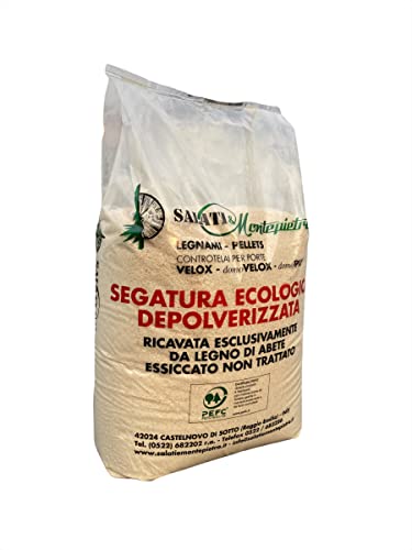 Segatura Ecologica Non Trattata Depolverizzata Legno di Abete Confezione 40 Litri