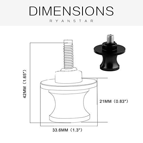 Sporacingrts 2Pcs M8X1.5 Motorcycle Swing Arm Spools Sliders Cnc Swing Arm Stand Screw Compatible With Suzuki Gsxr 600 750 1000 Kawasaki Z800 Z900 Z1000 B- Rey Tl1000 Dl650 Sv650/1000 (Black) #TOP1