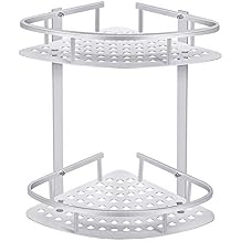 ADOVEL 4 Layer Corner Shower Caddy, Stainless Steel Constant Tension Pole Shower Organizer, Adjustable Corner Shower Shelf, Rustproof 3.3 to 9.8 ft
