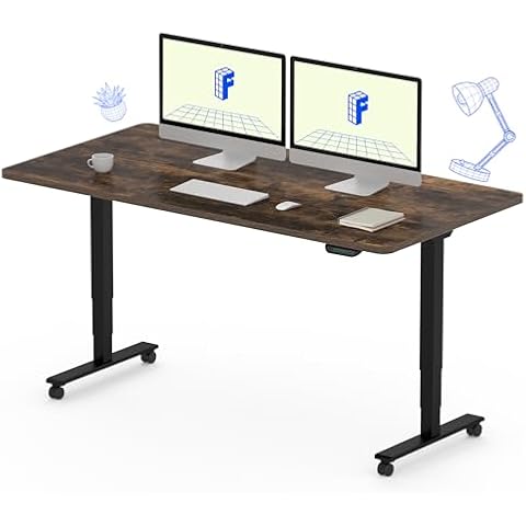 FLEXISPOT E6 Max Dual Motor 3 Stages Standing Desk 55x28 Inch Whole-Piece Board Electric Height Adjustable Desk Stand Up Desk Large Load Capacity(Black Frame + Special Walnut Desktop) Cover