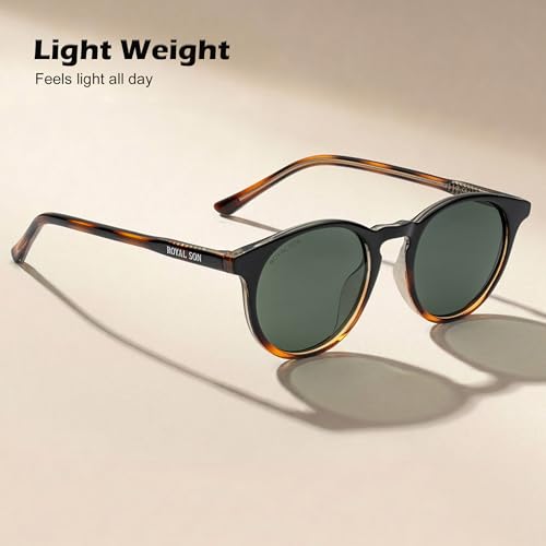 Image of ROYAL SON Polarized Stylish Sunglasses | UV Protection | Round | Classic | Men & Women | Small | SG-RS1111