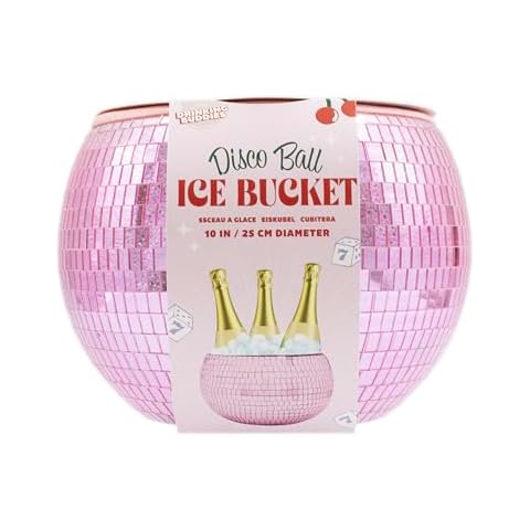 NPW Pink Disco Ball Ice Bucket - Last Disco Bachelorette Party Decorations, Disco Ball Champagne Bucket Disco Ball Decorations, Ice Buckets for Parties, Christmas Party Decor Cover