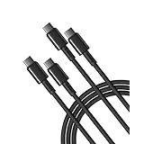 Baseus USB Cケーブル 2本パック 3.3フィート 100W 5A 高速充電USB C - USB Cケーブル 亜鉛合金ナイロン編組USB Type C充電ケーブル iPhone 15/Pro/Plus/Pro Max、MacBook、iPad Pro/Mini、Galaxy S24/S23+用