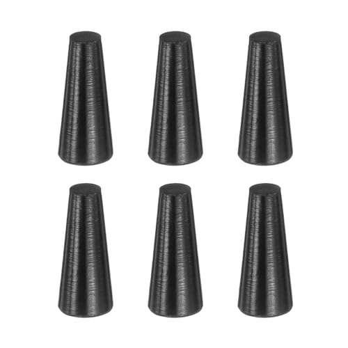 uxcell 6 Pcs Silicone Rubber Tapered Plug, 5mm to 9mm High-Temperature Solid Rubber Stoppers Silicone Plugs for Hole Plugs, Spraying, Coating, Painting Protection, Black, 20mm