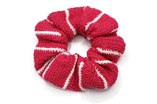 Extra Large Hair Scrunchies Elastic Ties HairBand Handmade Crochet - Rose
