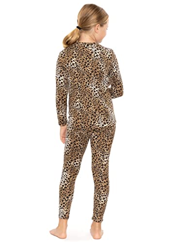 Image of STRETCH IS COMFORT Girls 2 Piece Hoodie Short Sleeve Long Sleeve Crew Neck Top and Leggings Set Kids Thermals Underwear Set