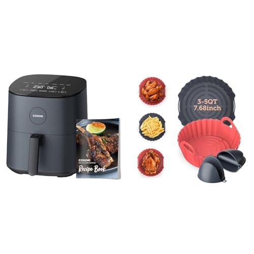 Image of Bundle of COSORI Air Fryer 5 Qt Pro LE Gray + COSORI Air Fryer Silicone Liners 2Pcs
