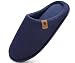 ONCAI Pantofole da Uomo Invernali Ciabatte da Casa con Memory Foam Calde Pelliccia Sintetica Cotone Scarpe Accogliente Antiscivolo Suola Blu Dimensione 46