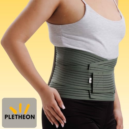 Image of PLETHEON Lumbo Sacral Lumbar Support Belt Green for Men & Women | Adjustable Lower Back & Spine Support | Fit From 30 to 46 Inch Waist