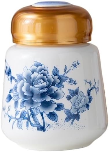 Tea Set Ceramic Sealed Jar Moisture-proof Storage Jar Powder Paste Prescription Special Jar Silicone Lid Household Jar Tea Storage Jar(A)