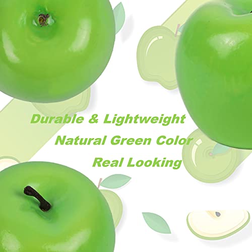 Cllayees Fake Fruit Artificial Apples, Set Of 12 Decorative Fruit Lifelike Faux Apples Realistic Fruits Apple Decorations For Kitchen, Realistic Fake Fruits Party Props Home Decor #TOP2
