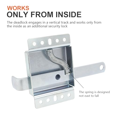 image for QZATTCAEN Heavy Duty Garage Door Side Lock Inside Deadlock for Most Ga