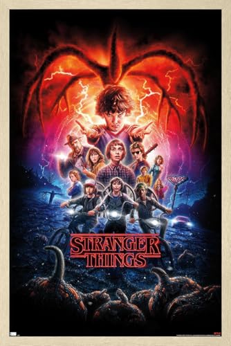 Trends International Netflix Stranger Things: Season 2 - One Sheet Wall Poster, 22.4L x 14.7W, Blonde Framed Version