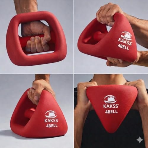 Image of Kakss 4BELL Multipurpose Gym Equipment 4-in-1 Dumbbell, Kettlebell, Push-Up Bar & Med Ball, Compact Home Workout Tool for Men & Women,(ONE PIECE) (10kg Red)