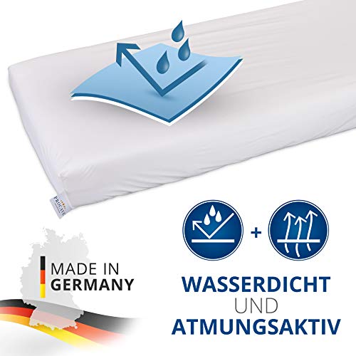 Preisvergleich Produktbild PROCAVE wasserdichtes Spannbettlaken in weiß, atmungsaktiv und abwischbar, pflegeleichter Matratzenschoner, Made in Germany, in 140x220 cm