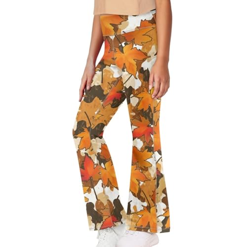 Image of Girls Flare Leggings Cute Bell Bottoms for Teen Girls Wide Leg Sweatpants for 5-14 T