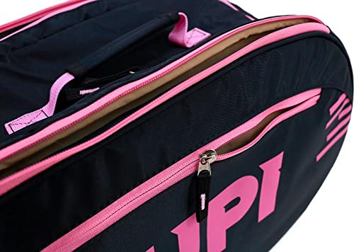 Raqueteira Hupi Pro Preto e Rosa para Beach Tennis e Padel, Cor: Rosa