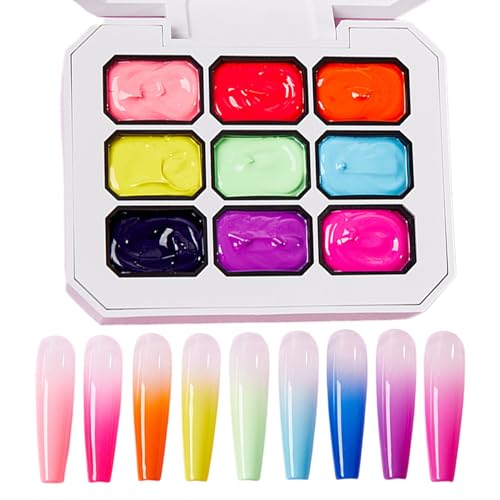 Vernis Gel | Gel Art Peinture Dégradé Effet Ombré - Palette De 9 Couleurs Pour Créations Artistiques Manucure Filles