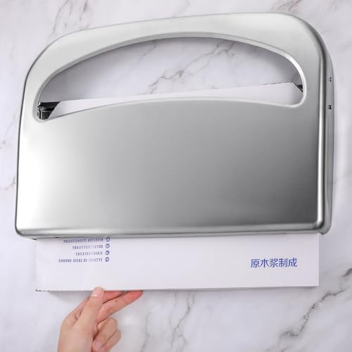 Domensi DOMENSI-GEN04CA620VQ 4 Pcs Stainless Steel Toilet Seat Cover Dispenser Commercial Toilet Seat Wall Mount Half Fold Toilet Cover Holder thumb #3