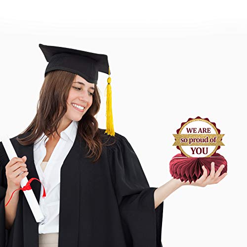 Party Greeting 2022 Graduation Party Decorations Class Of 2022 Congrats Grad Honeycomb Centerpieces Congratulate Graduation Table Toppers For Graduation Party Favor Supplies Maroon 8Pcs thumb #4
