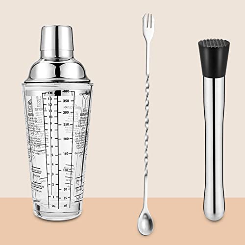 カクテルシェーカー 3点セット 400ml バーテンダー スノー カップ バーウェアツールセット マティーニ カクテル ステンレス製 最高ツール パーティーグッズ バーセット シェーカー 多用性 お酒 業務用 自家製