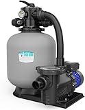 AQUASTRONG Sand Filter Pump for Inground Pool with Timer, 18in, 1.5 HP, Max 8100GPH for Pools Up to 28000GAL, 6-Way Valve, Enhanced Circulation for Crystal-Clear Pool