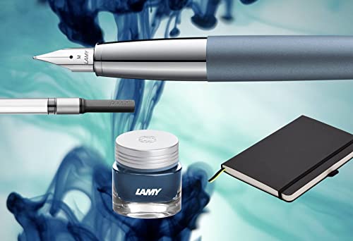 Lamy Studio Fountain Pen 066 – Timeless Fountain Pen In Glacier Colour Stainless Steel And Propeller-Shaped Clip – Nib Size F #TOP5