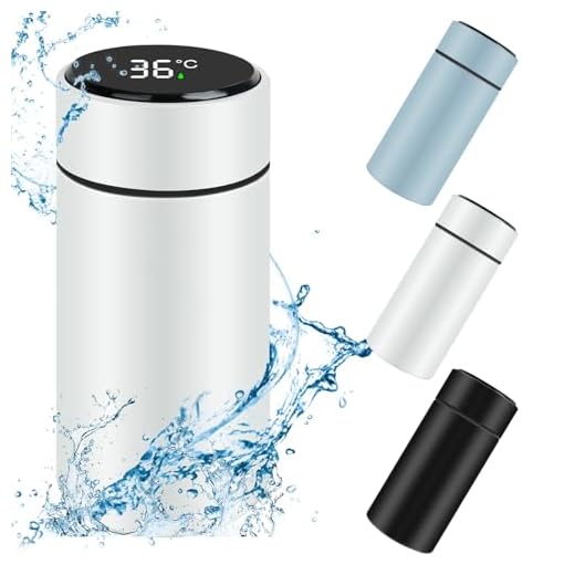 flintronic Mini Termos, 200 ML Botella de Agua Térmica de Acero Inoxidable, Pantalla LED Táctil Inteligente con Temperatura, Sin BPA, Doble Pared al Vacío a Prueba de Fugas para la Gimnasio, Viajes