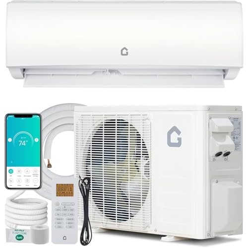 11500 BTU Wifi Enabled Mini Split Air Conditioner & Heater, 17 SEER2 208/230V Inverter Ductless Wall AC Unit with Pre-Charged Condenser, Heat Pump & Installation Kit